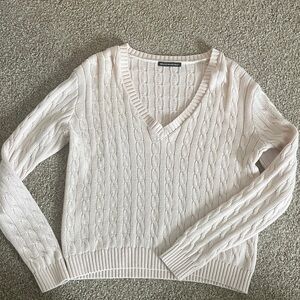 Brandy Melville V-Neck Sweater - Cream